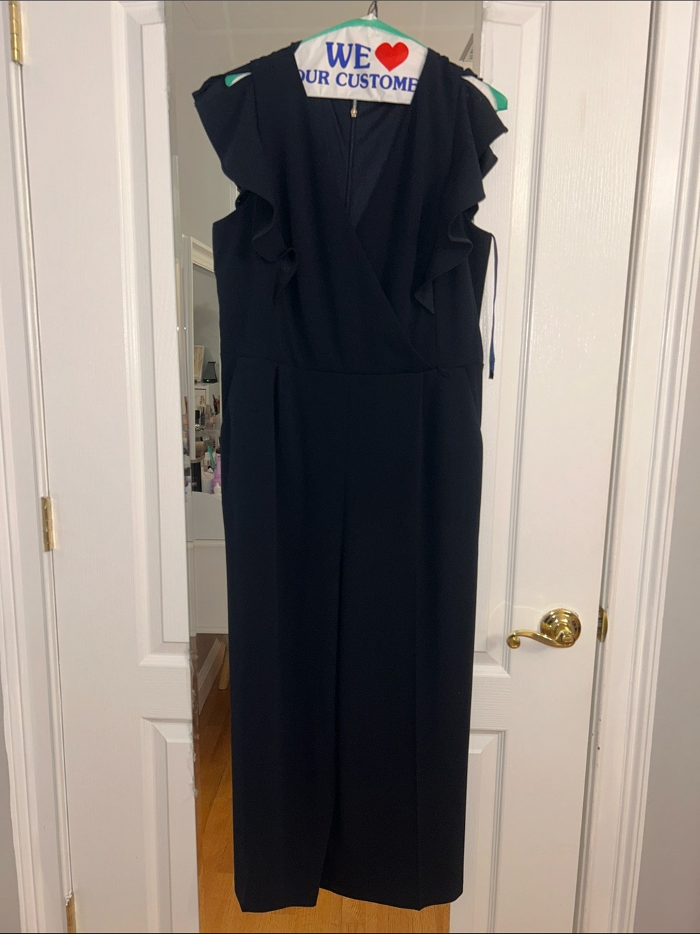 Tommy Hilfiger Black Ruffle-Shoulder Jumpsuit